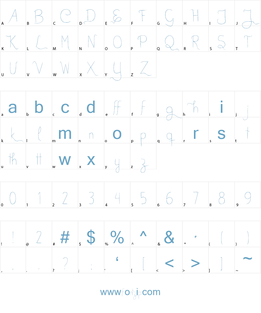 Bella K. A Better Place Font Character